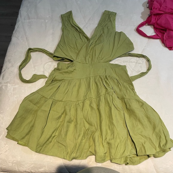 do+be green dress Ivy Green Linen Corset Dress main image 0